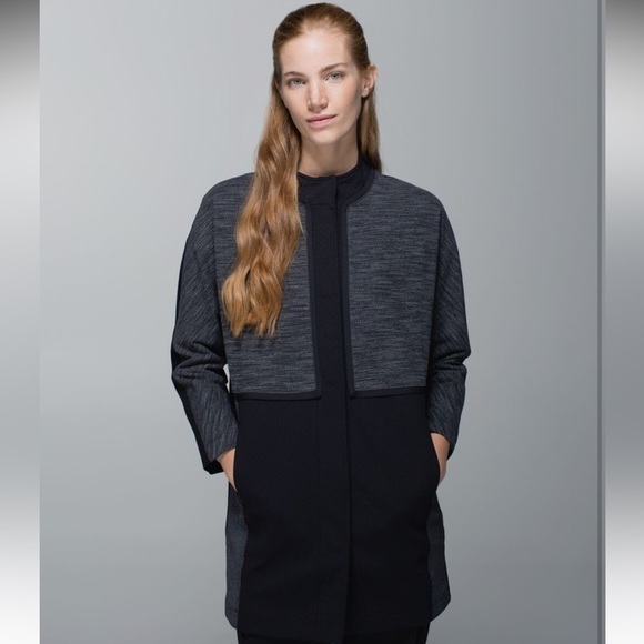 Lululemon Cocoon Coat | Small | Heathered Gray Wool Blend | Minimalist Jacket - Picture 2 of 6